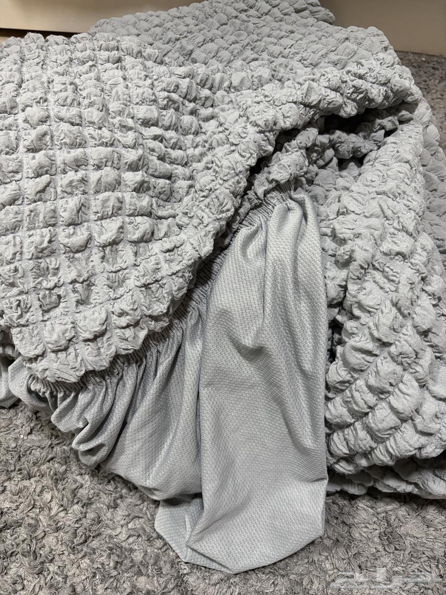 تلبيسة كنب حرف L للون رمادي64555673018755111