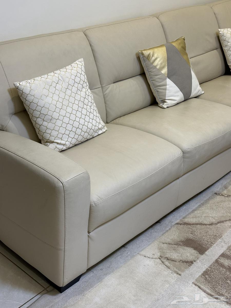 كنب زاوية L لون بيج64561347999489111