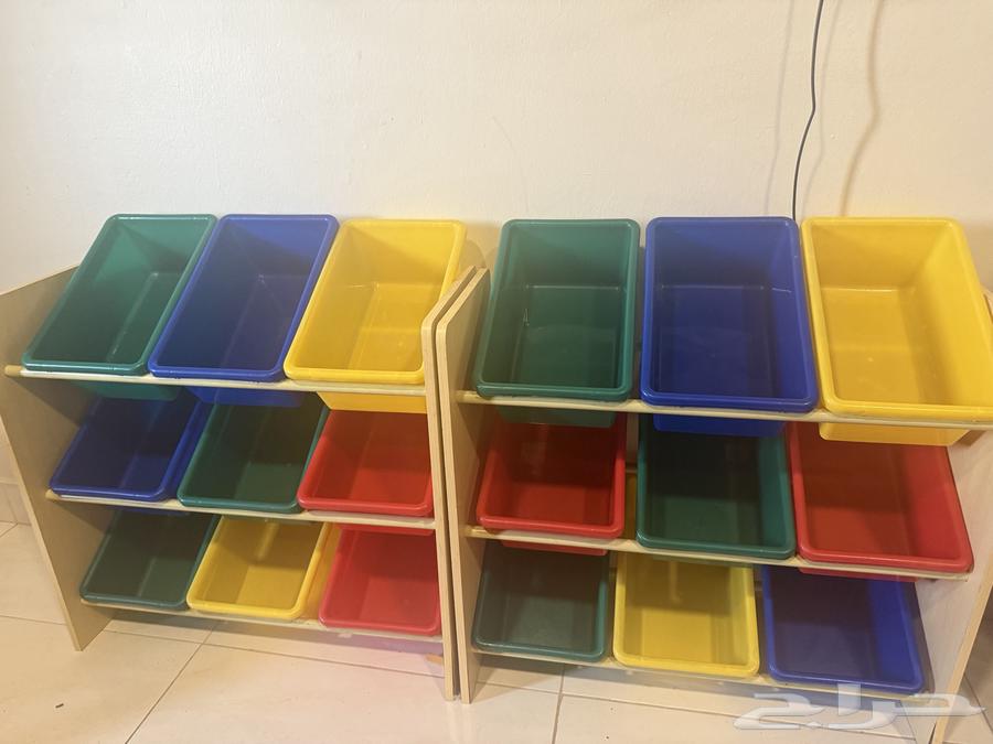 2 Units of Shelves with Colored Boxes for Organizing Toys from Home Box64557782340611113