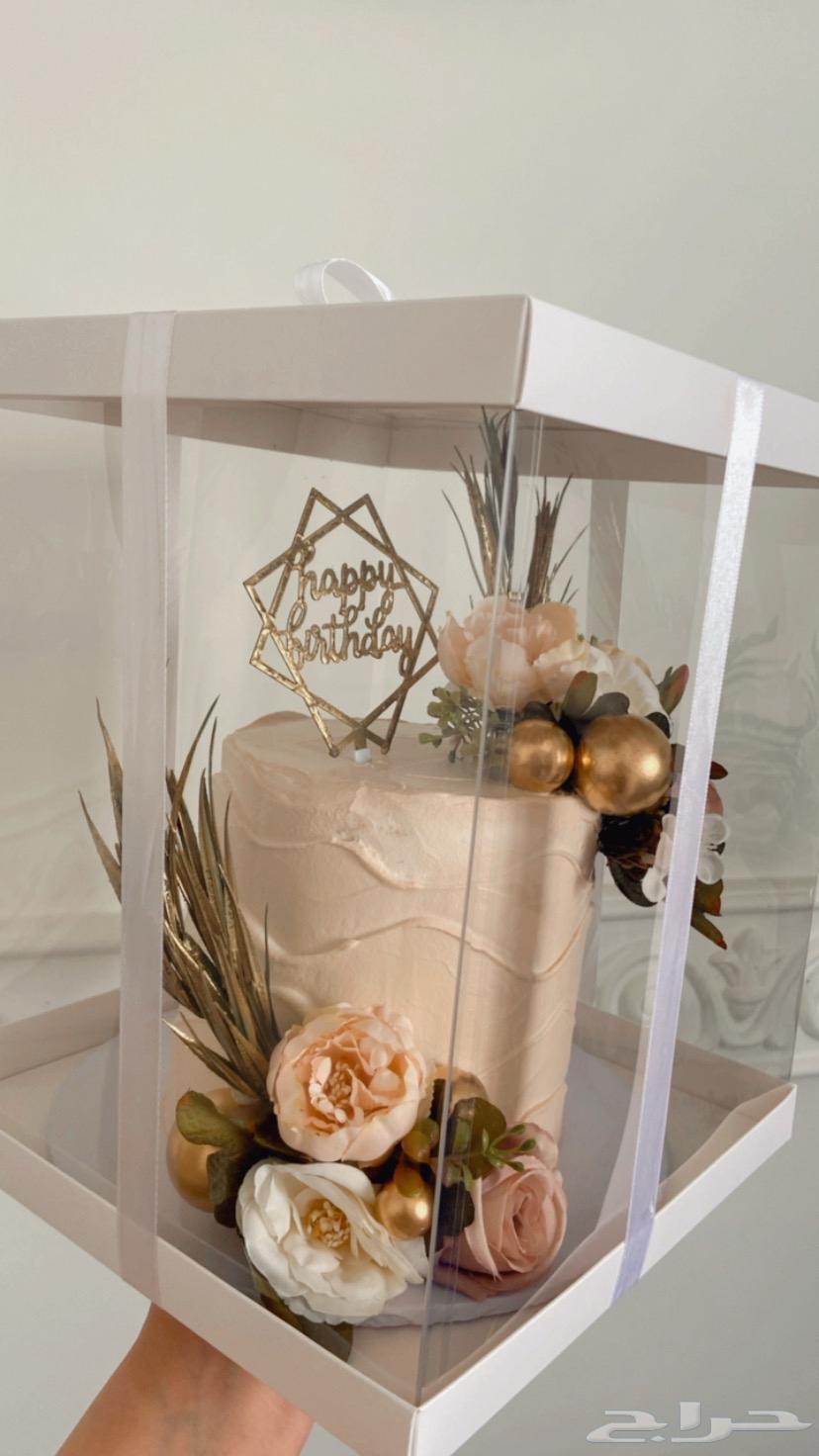 علب كيك للبيع واكياس شفافة للعلب64554118501251111