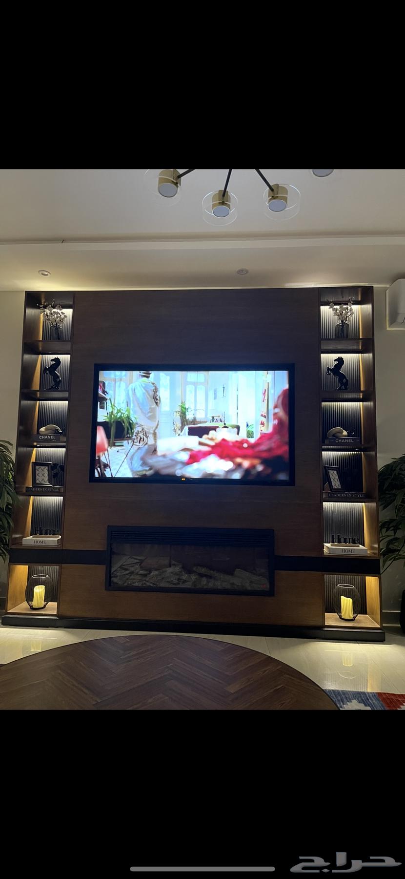 مكتبة مع مدفأه فخمه للبيع64553652204545110