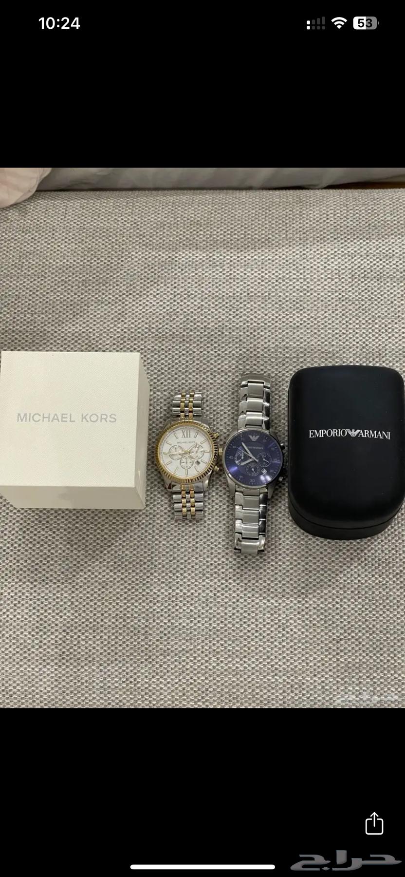 ساعه ايمبور ارماني فضي   ساعه مايكل كورس ذهبي64561868689539111