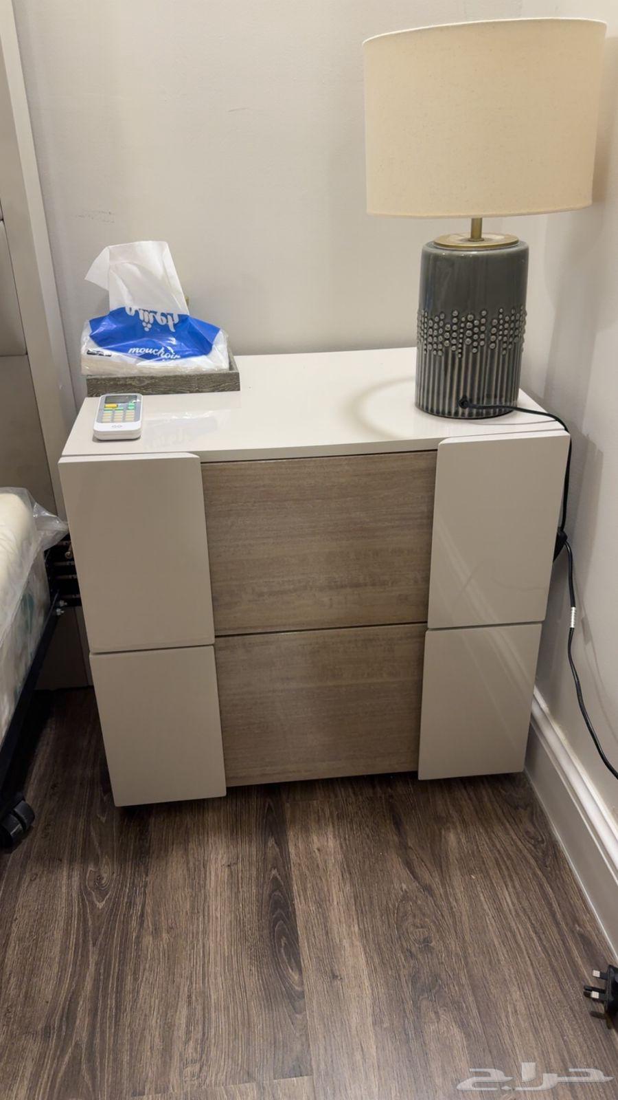 King bed, mattress, and two nightstands from Habitat in excellent condition64562023815169110