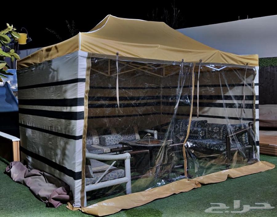 خيمة وكراسي خارجية ودولاب عزب ومكنسة وسرير64561897632769110
