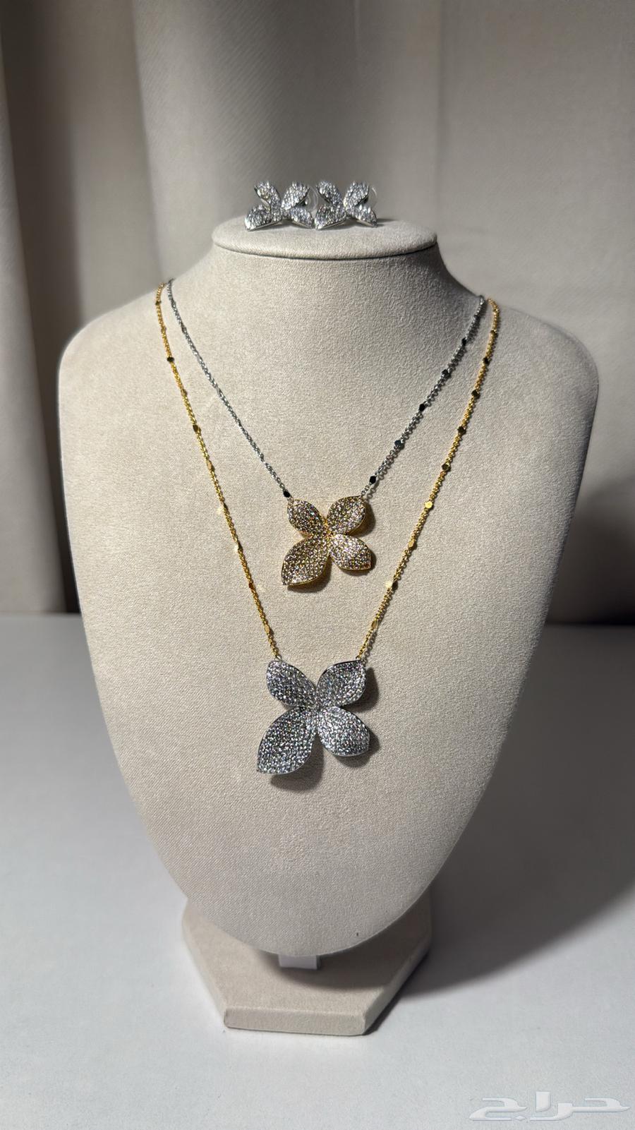 طقم عقد سلسال دورين مع حلق64527206511619111