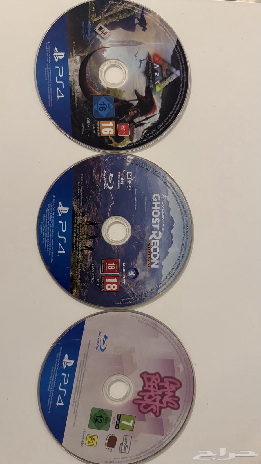 اشرطة العاب ps4 للبيع   السعر 70 ريال للمجموعه   30 للواحده64567475983747110