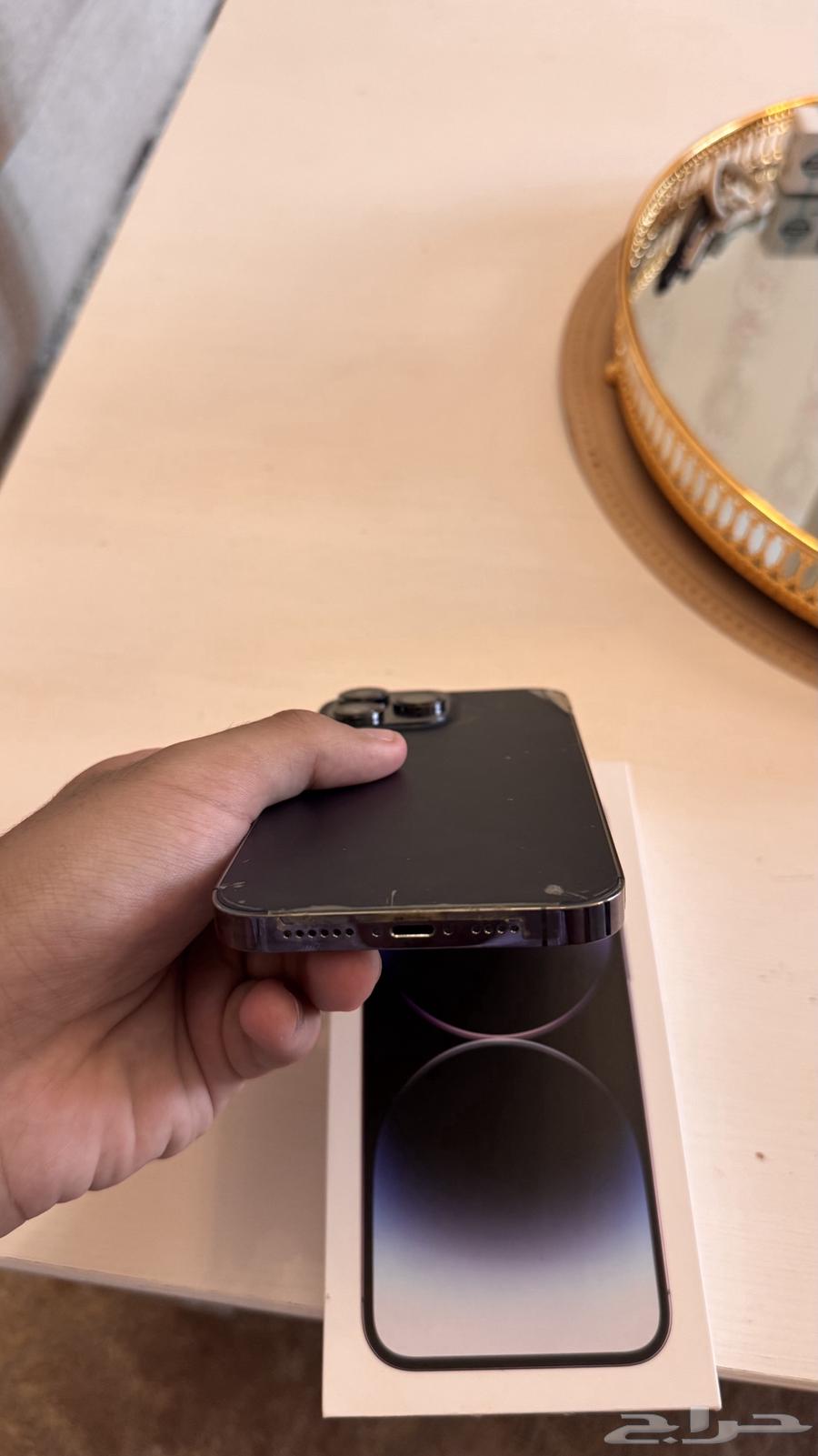 ايفون14 PRO Max256 قيقا اللون بنفسجي كل شي وكاله الشاشة64566755685123114