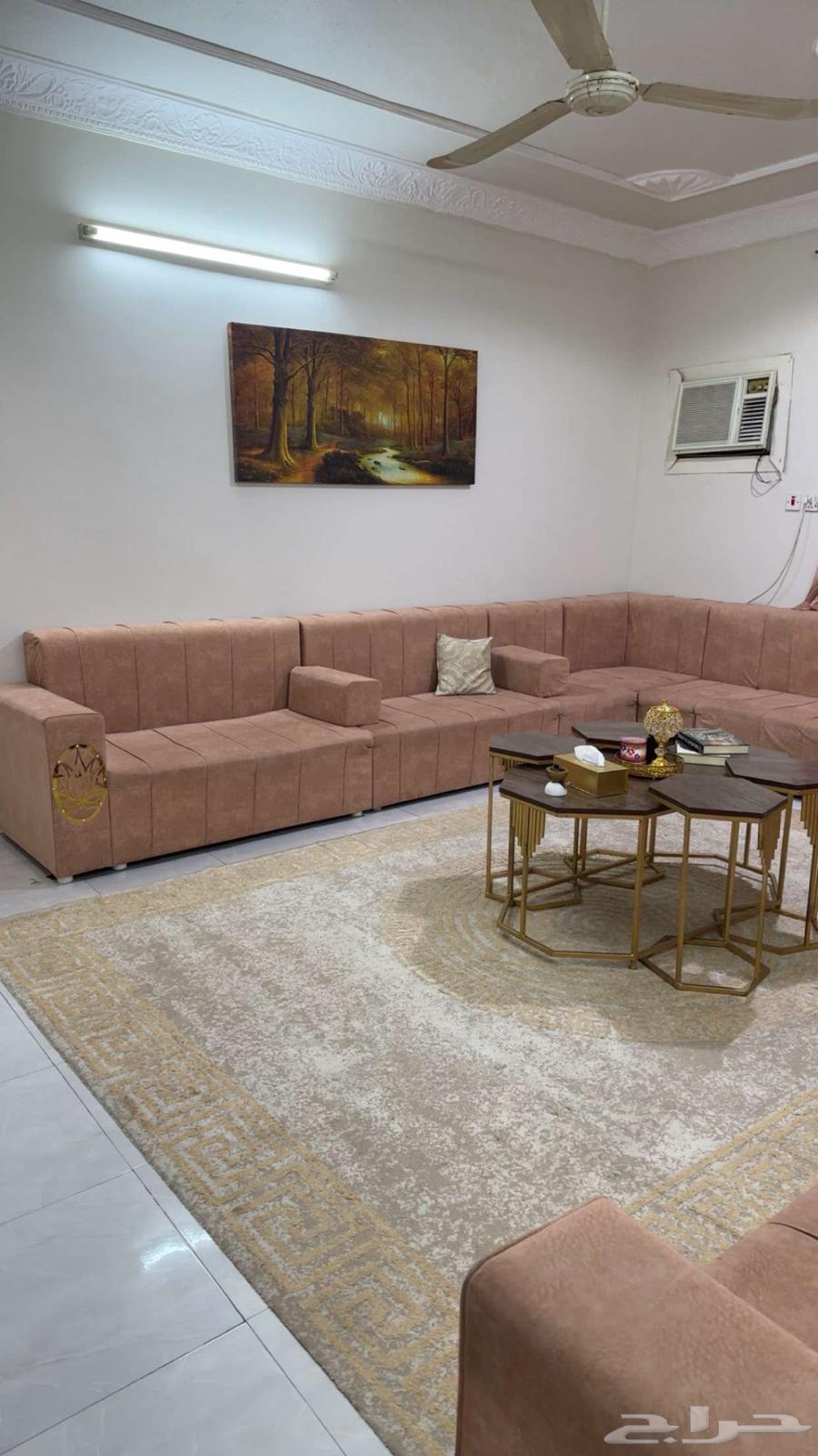 Clean used sofa for sale with carpet, curtain, service table and TV64563220425219110
