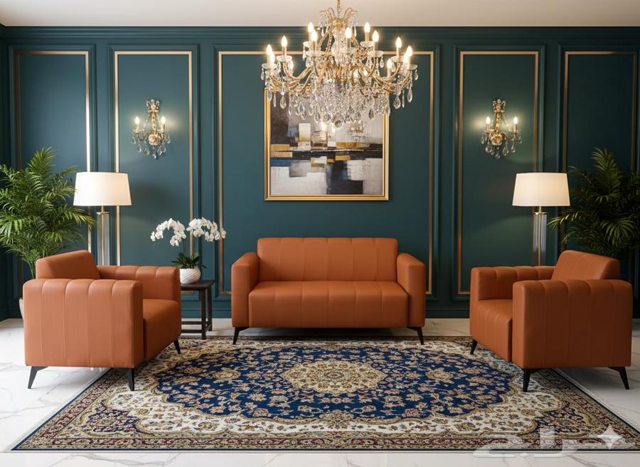 فخم كنب جلد مكتبي كنب مريحه و متين في توصيل نفسو يوم طلب64563188621571111