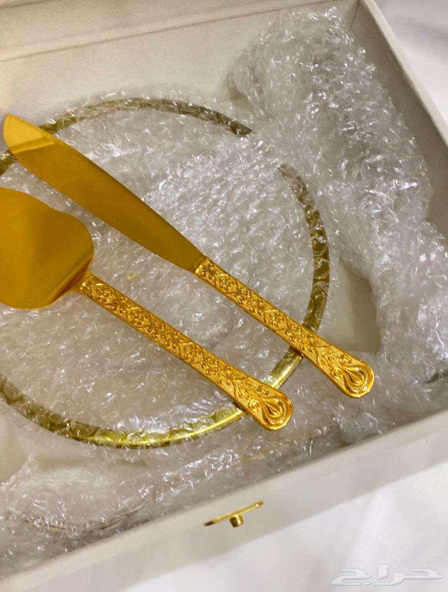 Large box for wedding night set including two glasses, plate, two forks, and knife, new64568824507907112