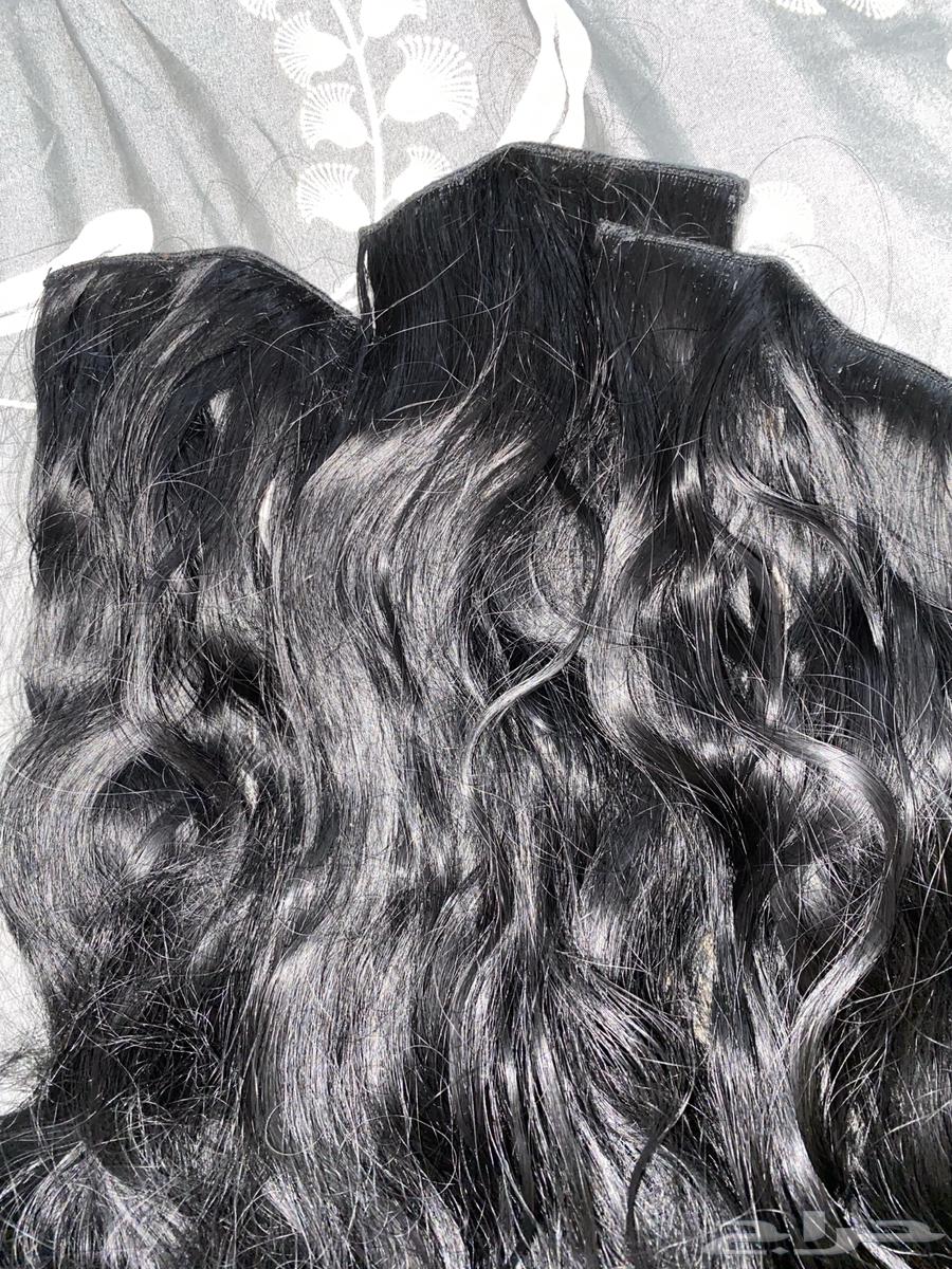 وصله شعر طبيعي اسود جديدة غير مستخدمه64570380481794111