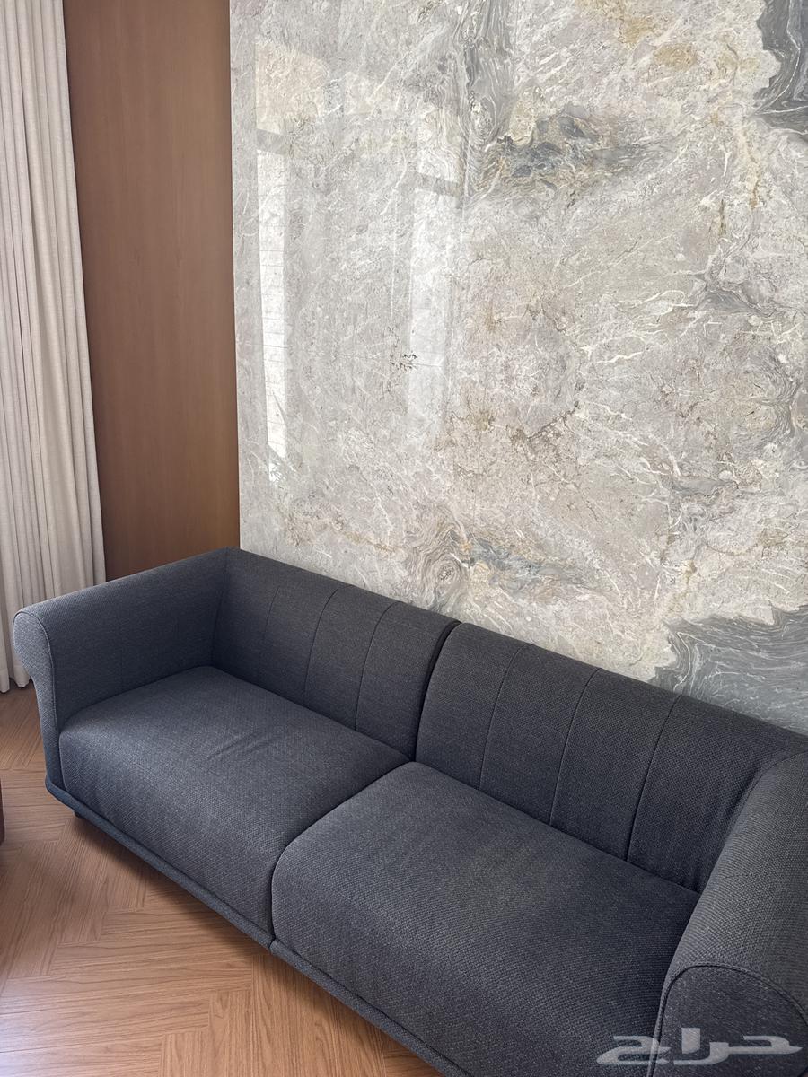 Two-piece dark navy blue IKEA sofa, almost new64565787130625110