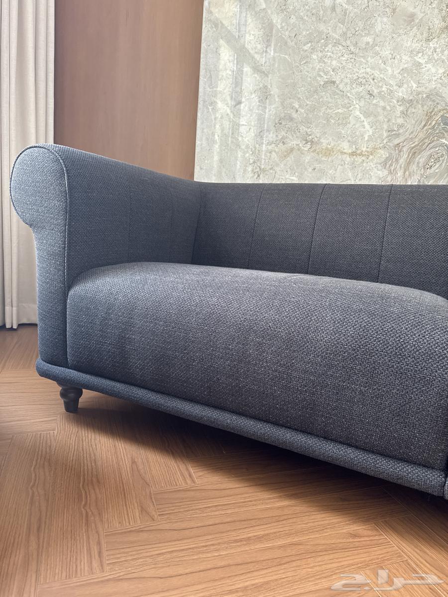 Two-piece dark navy blue IKEA sofa, almost new64565787130625111