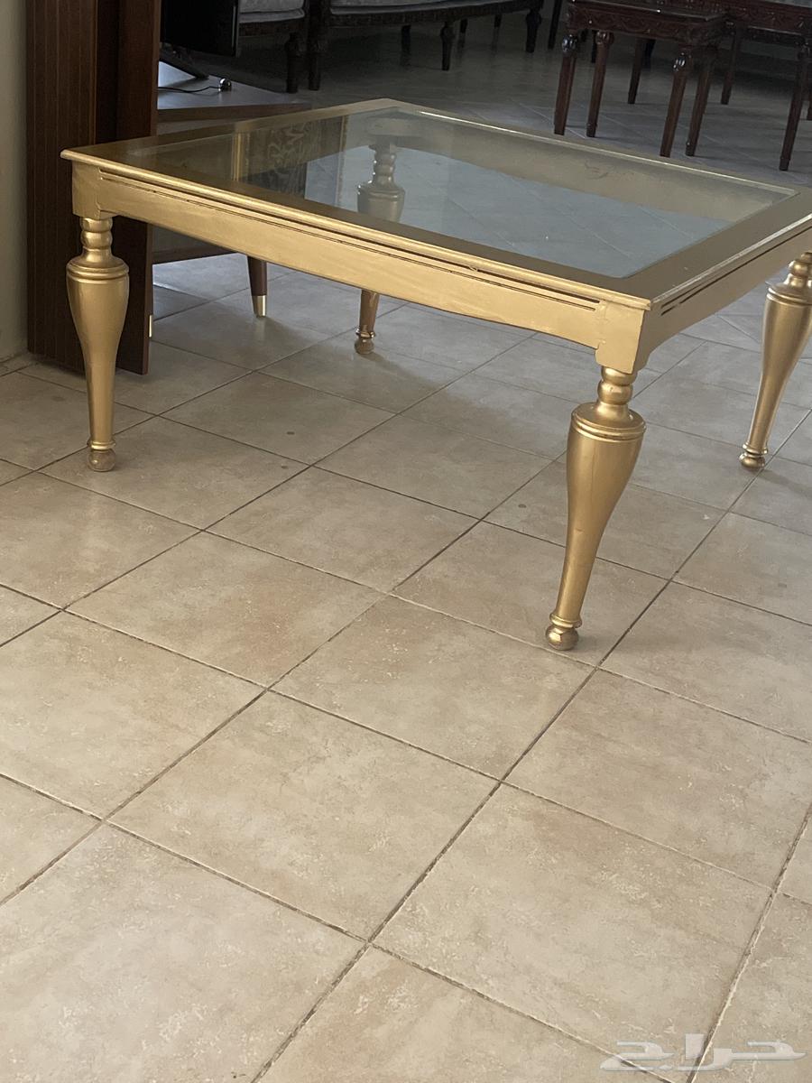 Large golden-colored table and 2 small ones64568223075329110