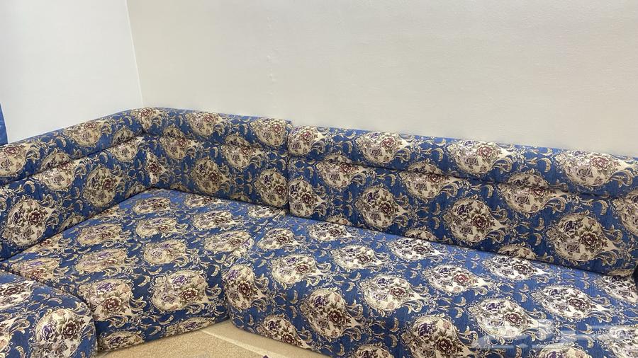 كنب حرف L ازرق64563674576387111