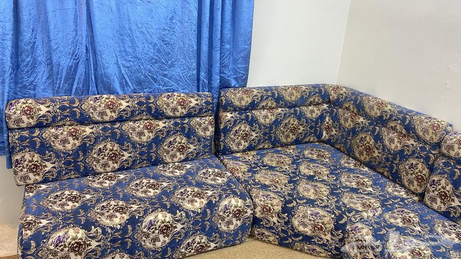 كنب حرف L ازرق64563674576387112