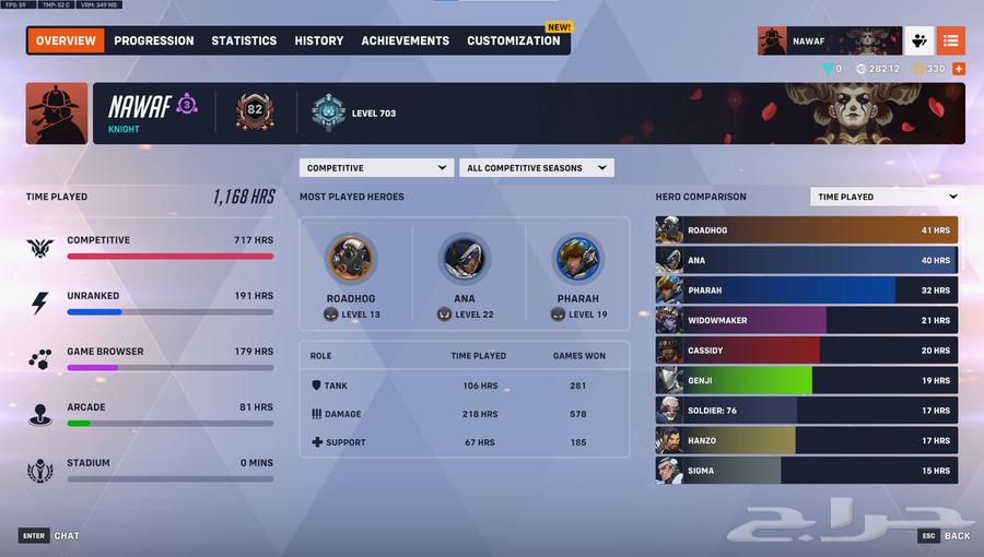 حسابين اوفر واتش مليان سكنات64566769606913113