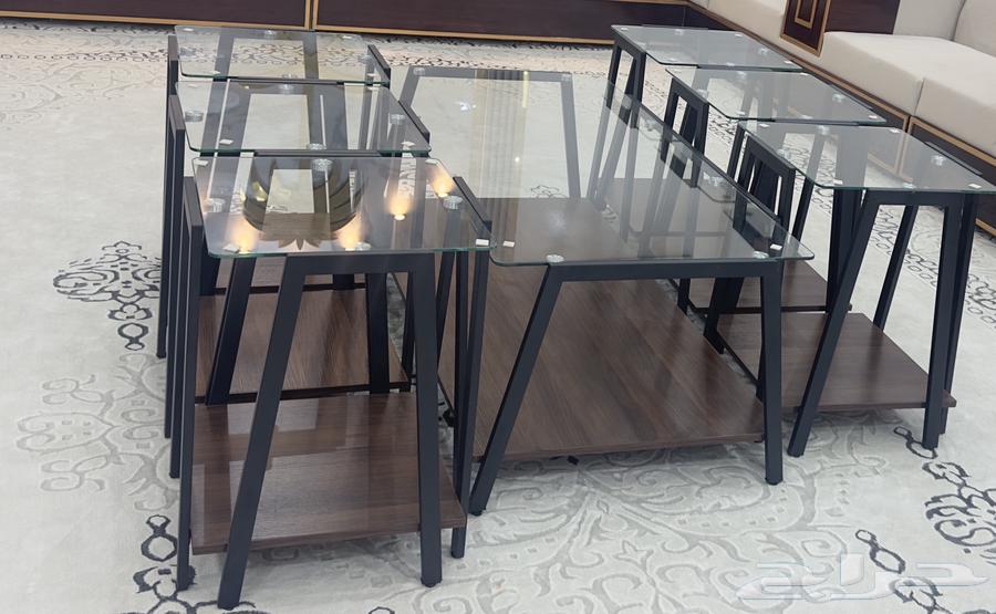 طاولات زجاج مع خشبي جديده64568085996419112