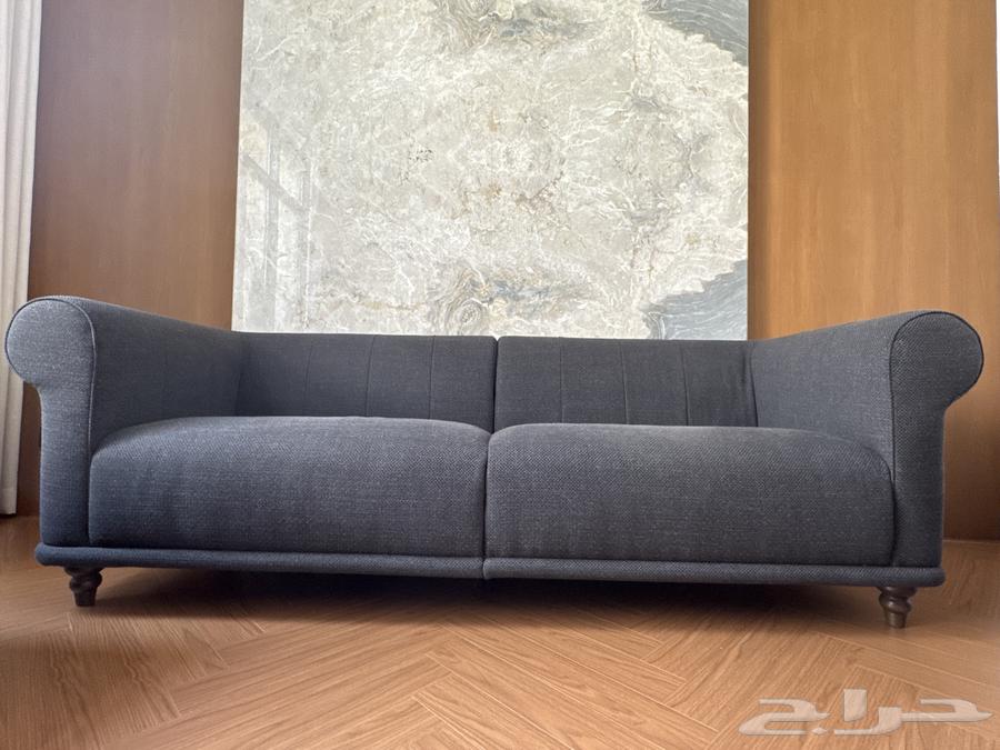 Two-piece dark navy blue IKEA sofa, almost new64565787130625112