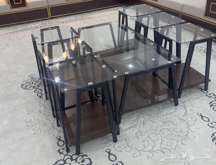طاولات زجاج مع خشبي جديده64568085996419110