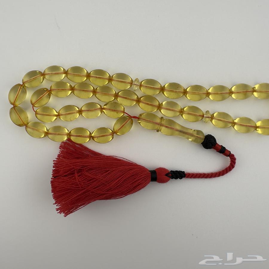 سبحة كهرمان كاريبي طبيعي شفاف64565549842561110