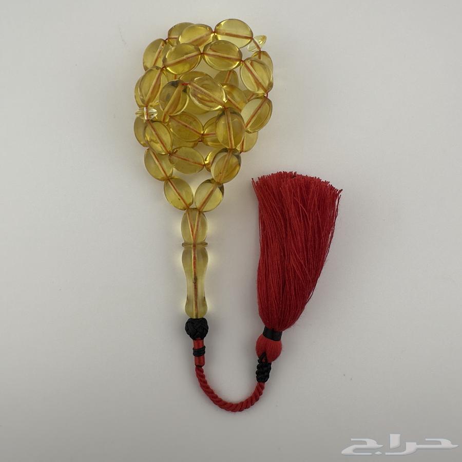 سبحة كهرمان كاريبي طبيعي شفاف64565549842561113