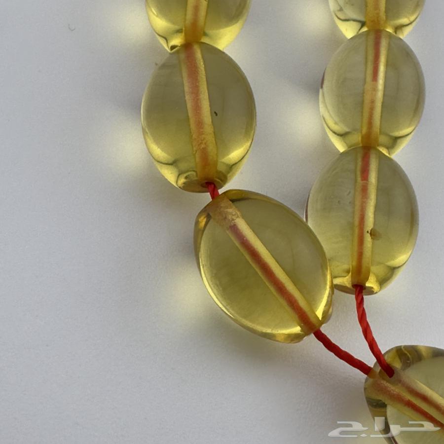 سبحة كهرمان كاريبي طبيعي شفاف64565549842561112