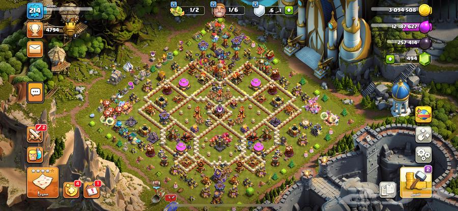 قريه كلاش اوف كلانس ماكس تاون 16 ماعدا القنابل64564824608257110