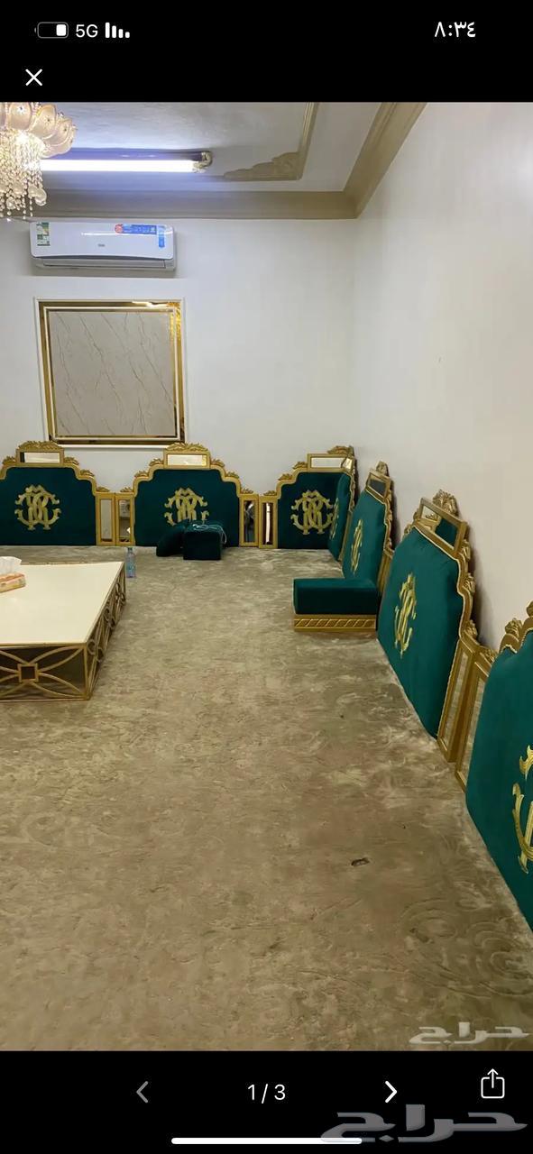 كنب ظهر اللون اخضر وذهبي64564088365314110