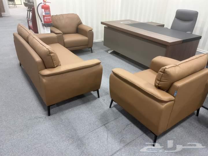 اثاث المكتبي كنب جلد و مودرن فخم طقم كامل و مختلف ألوان64564936096129110