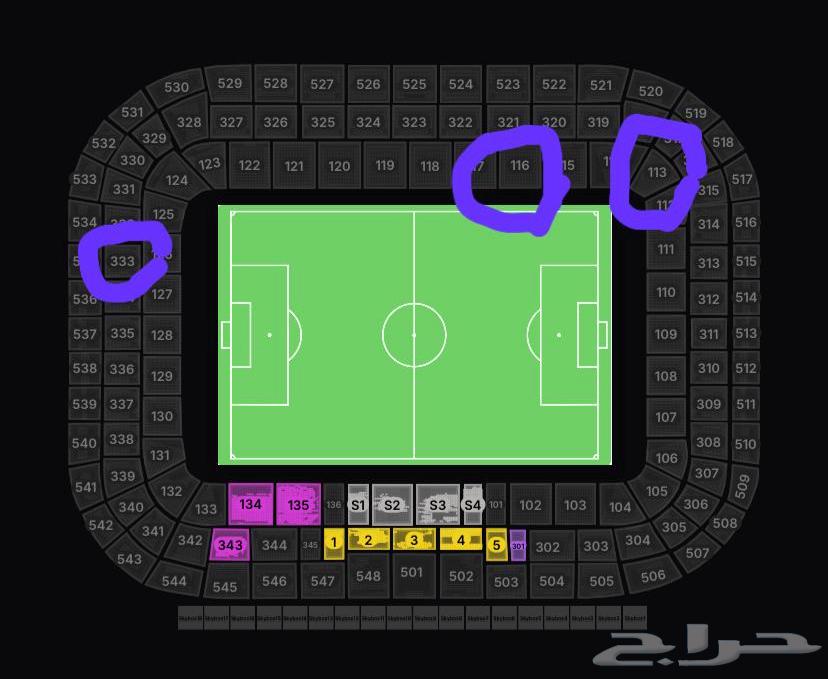 1-تذكرة وحدة في الواجهة الاتحاد والنصر مربع 116 بسعرها64565549804417111