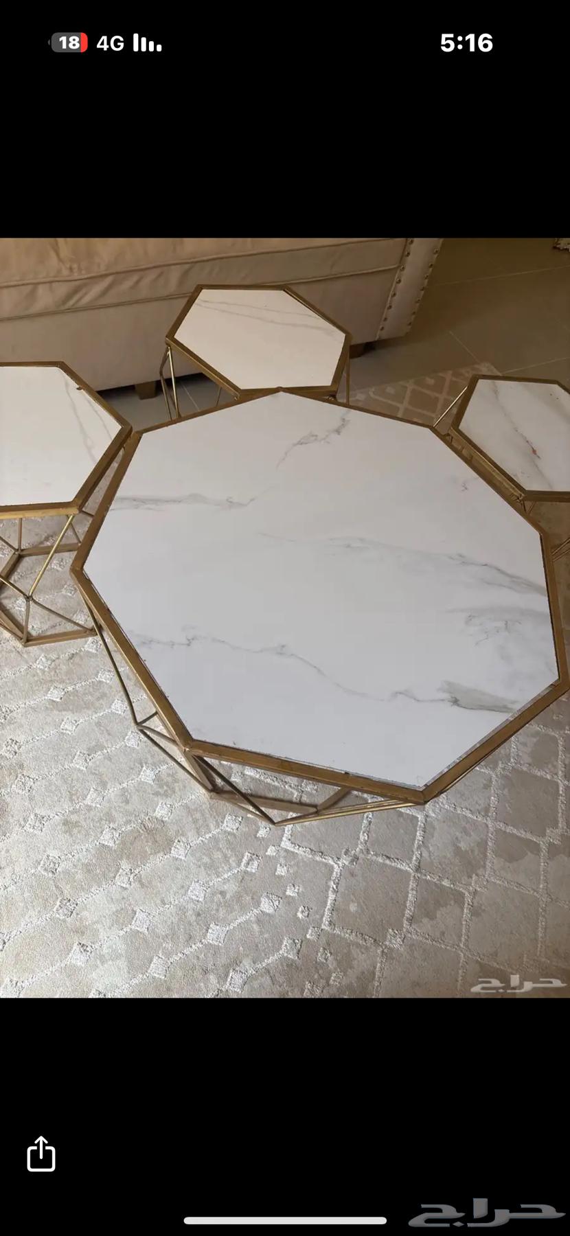 طاوله مع اربع خدمه شبه جديد64568154763649111