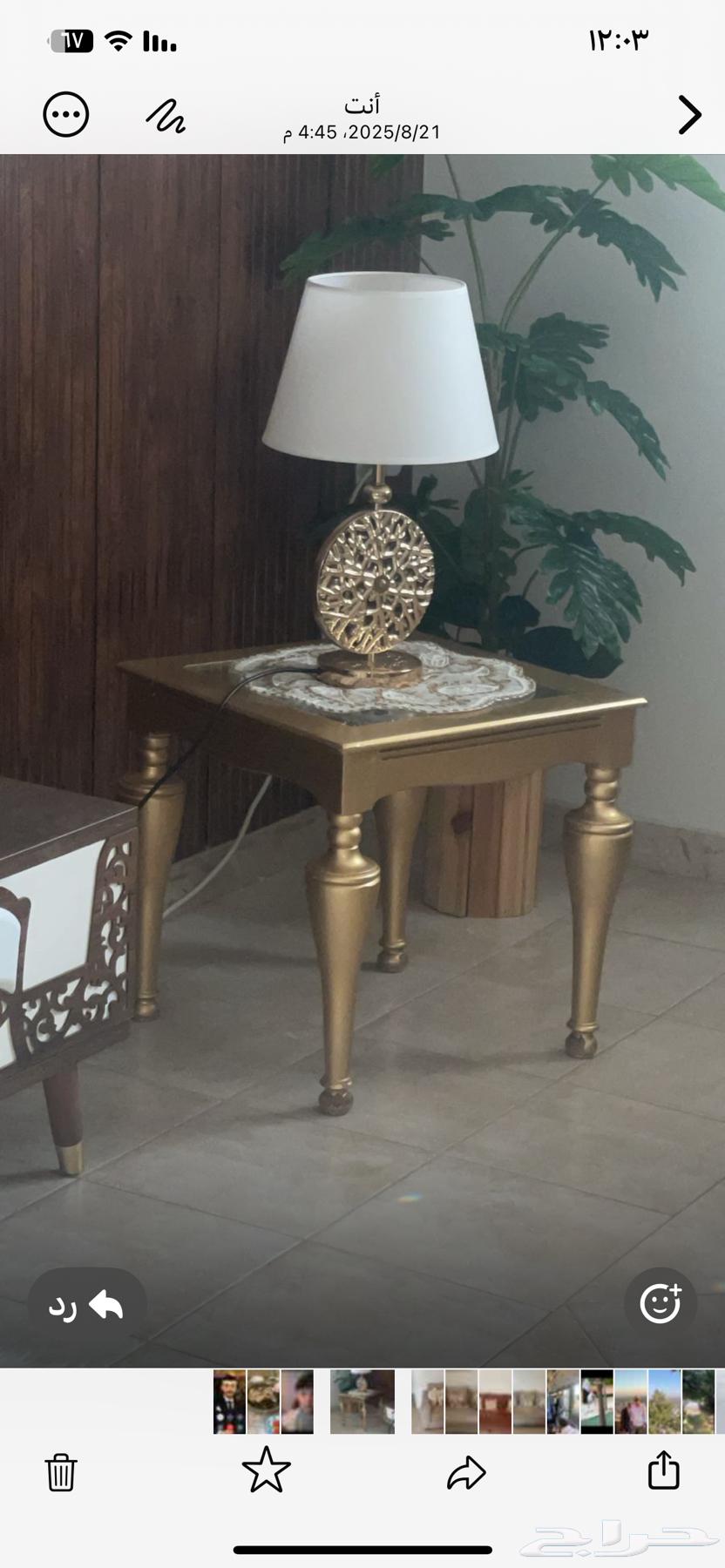 Large golden-colored table and 2 small ones64568223075329111