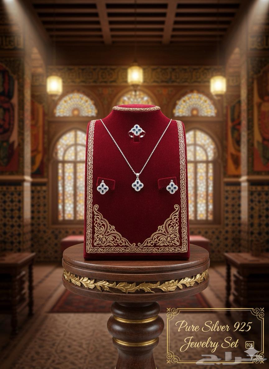طقم نسائي فضة 925 مع احجار   فخامة وأناقة بكل الألوان64570655350145112