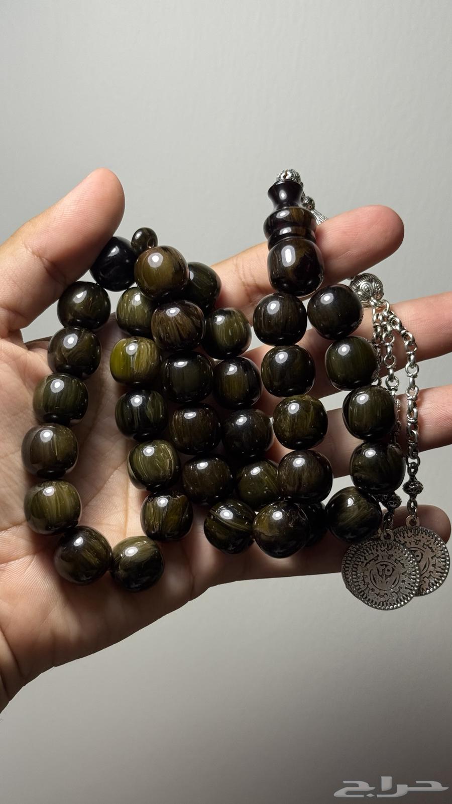 سبحه فاتوران زيتي غامق معرق راهي64574523544579112