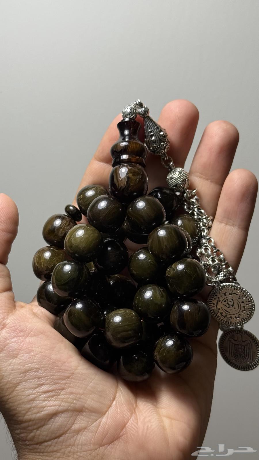 سبحه فاتوران زيتي غامق معرق راهي64574523544579113