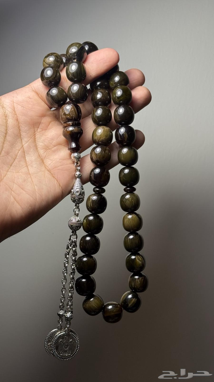 سبحه فاتوران زيتي غامق معرق راهي64574523544579110
