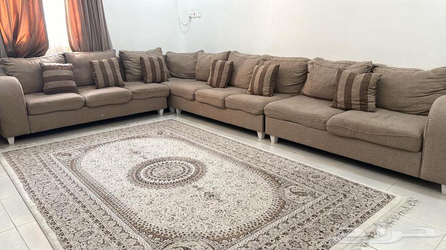 كنب مستخدم 3 قطع و زاويه   طاوله خدمه 1كبيره4 صغار مع ستاره64573418489217112