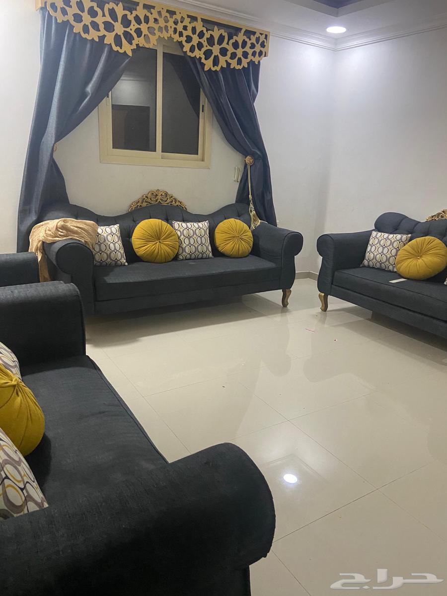 Sofa set consisting of 4 pieces with complete cushions and inner chiffon curtains, clean64572564555522110