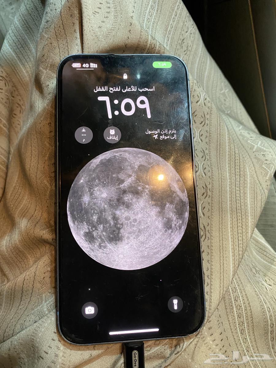 ايفون 14 بلس بطاريه 85 قيقا 256 بس يوجد ضربه الموضحه بصوره64577894178305112