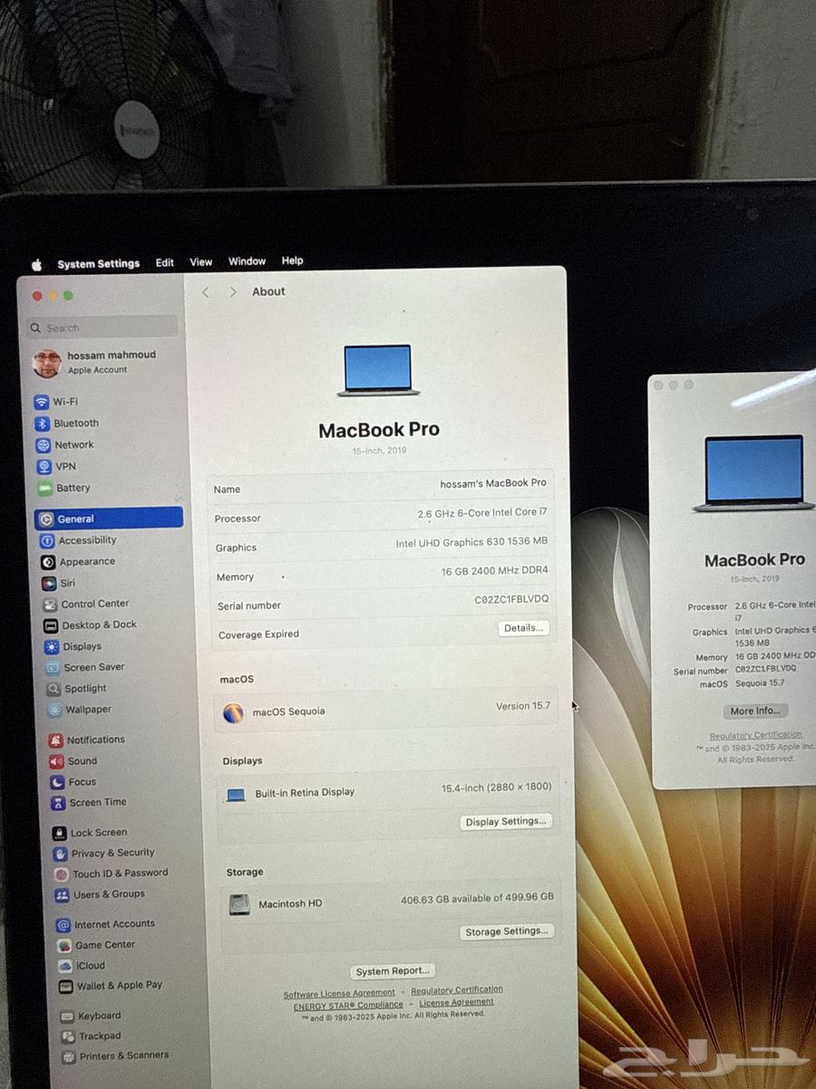 ماك بوك برو 2019 شاشة 15.6 core i764578577780483111