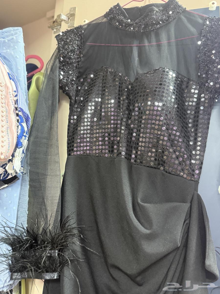فستان لون اسود ناعم موديل جديد64572326946305112