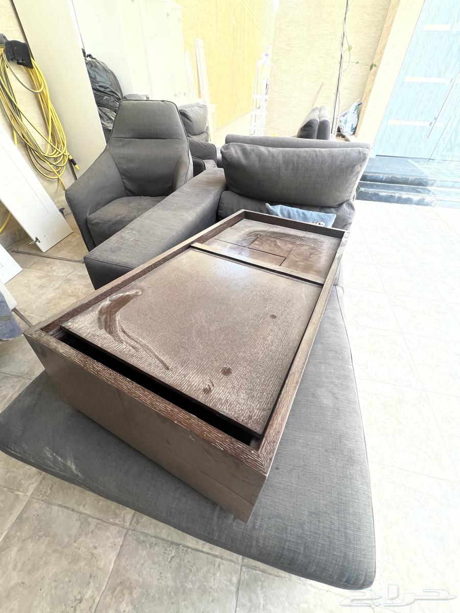 كنب امريكي خامة فاخرة وطاولة ودولابين مع كمدينة64574565375618111