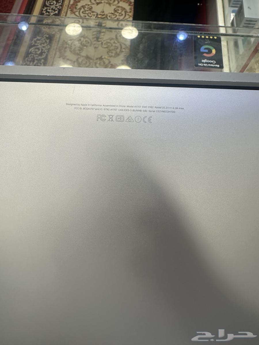 ماك بوك 2018 موديل A1707 ذاكرة 512 gb رام 1664579422313857112