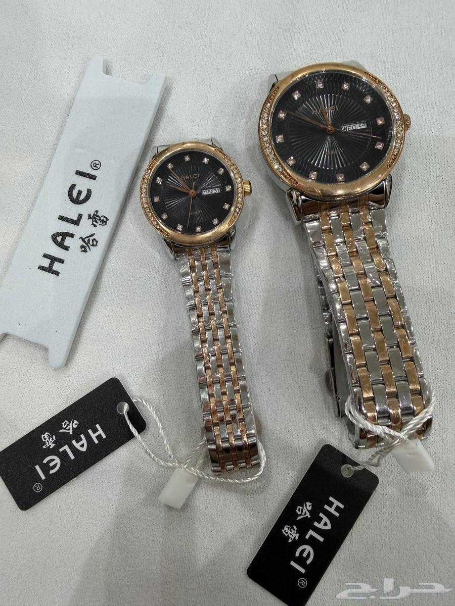 طقم ساعات ماركة هالي HALEI الجديدة رجالي ونسائي64572593372291112