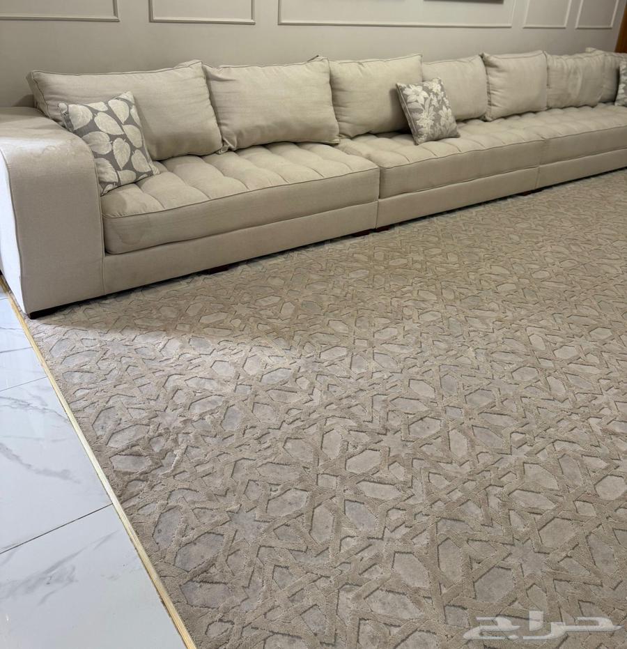 Beige fabric majlis sofa with carpet64575946103939110