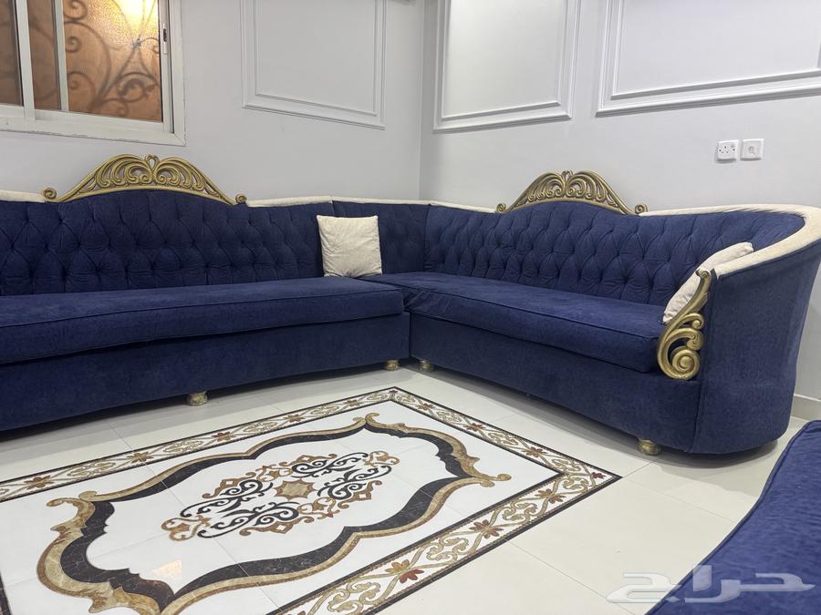كنب فاخر أزرق ملكي يتسع 14 شخص مستعمل مجدد ونظيف64574902001155114