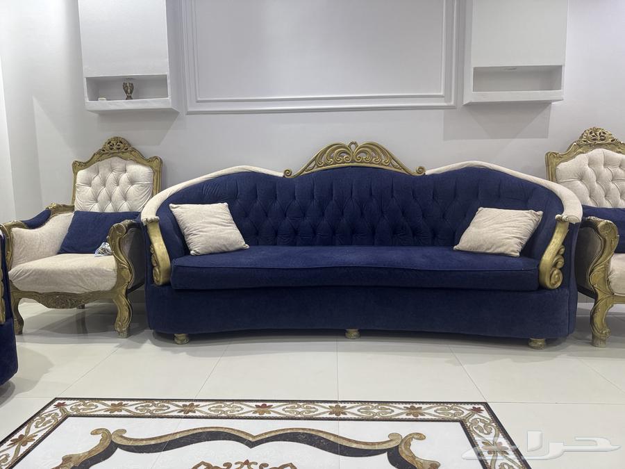 كنب فاخر أزرق ملكي يتسع 14 شخص مستعمل مجدد ونظيف64574902001155113