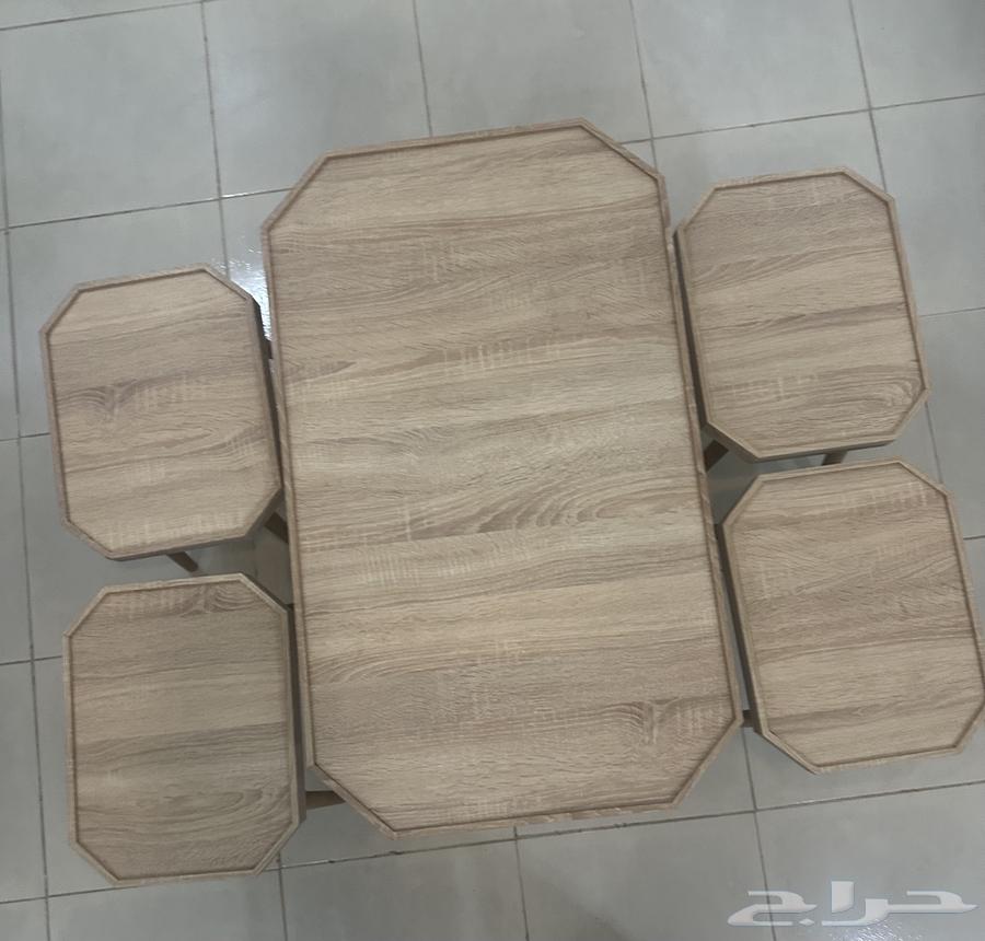 كنب مستخدم 3 قطع و زاويه   طاوله خدمه 1كبيره4 صغار مع ستاره64573418489217110