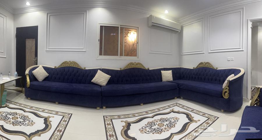 كنب فاخر أزرق ملكي يتسع 14 شخص مستعمل مجدد ونظيف64574902001155112